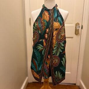 NWOT Farm Rio Green Panther Print Romper